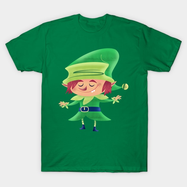 Cute christmas elf T-Shirt by pencildog